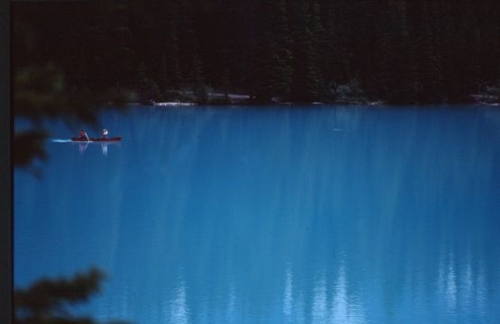 Rowing on Moraine Lake