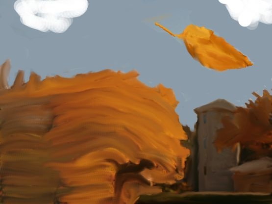 Nice thing about  painting, you can  put the leaf where you want it 