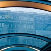 The Bay through a muddy ceiling of a Bus Shelter