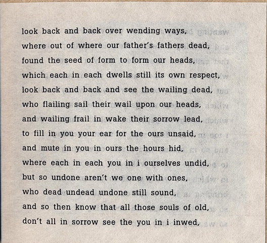 look back and back over wending ways

from brazilia you

pas de chance press, 2004
