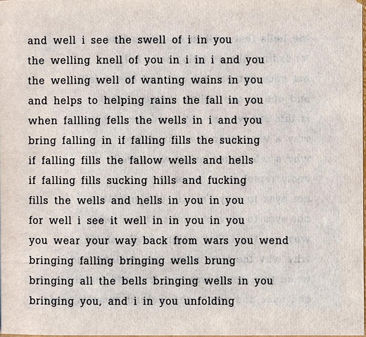 and well i see the swell of i in you

from brazilia you

pas de chance press, 2004