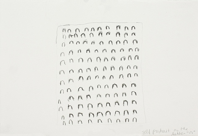 self portrait as the letter "n"