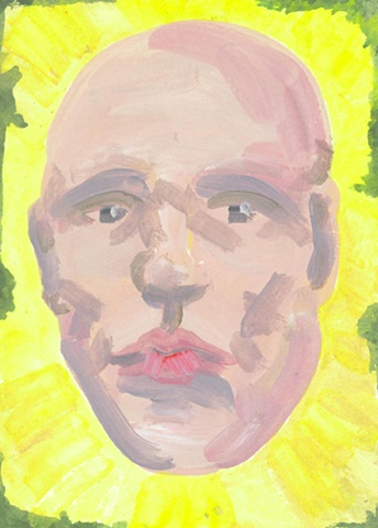 Face on Yellow and Green