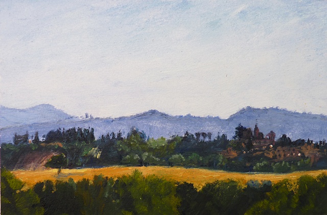 Distant View of Civita Castellana, Late Aftenoon, Lazio, Italy