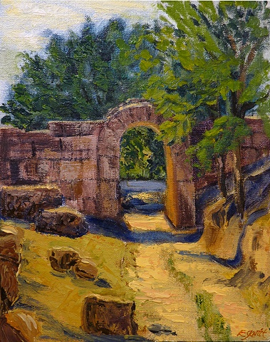 Arched Gateway at Falerii Novi, near Civita Castellana, Lazio, Italy