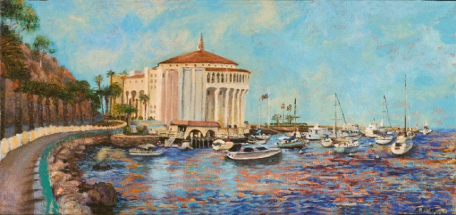 Santa Catalina Island, Avalon Harbor and Casino Building	