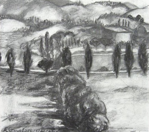 charcoal drawing La Ripolina