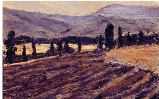 Fields at La Ripolina, alla prima tinted value study