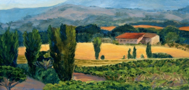 Farmhouse and Yellow Field, Tuscany