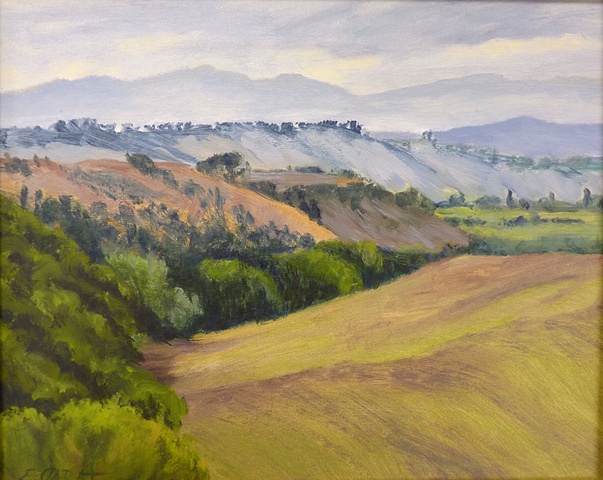 Morning;  View of the Valley from Fattoria Armena, Tuscany, Italy