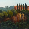 View of Hospital atop Tufa Cliffs, Civita Castellana, Lazio, Italy