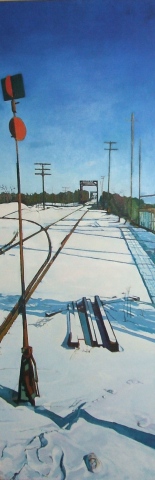 Julie Goulding artist oil paintings Railtracks Snow