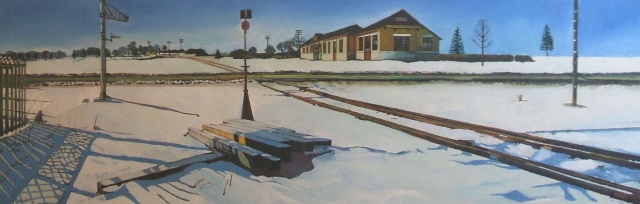 Julie Goulding artist oil paintings Station Crossing