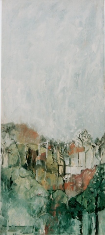 Red Roofs in a Grey sky