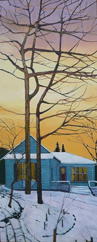 Julie Goulding  Trees In The Yard artist oil paintings