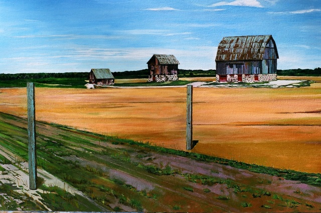 Julie Goulding landscape artist oil paintings Three Barns 