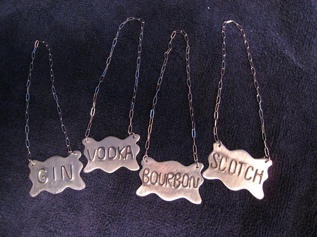 sterling silver decanter labels