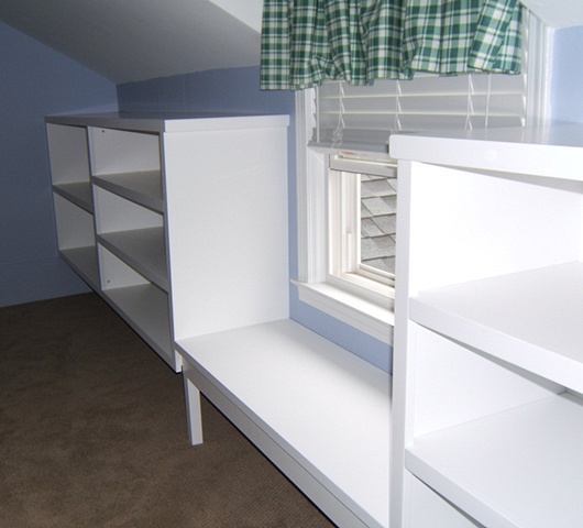 Bookcase for dormered room