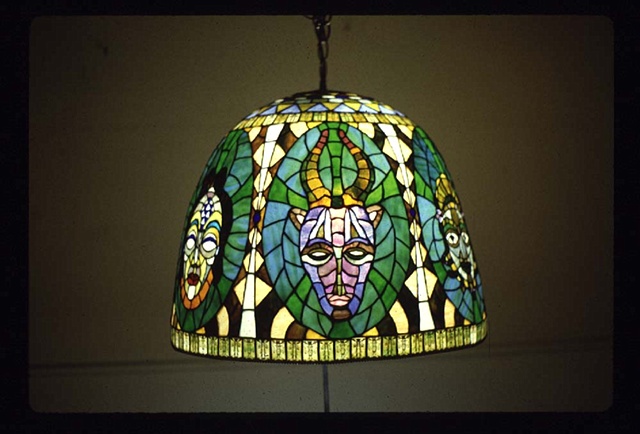 African Mask Lamp