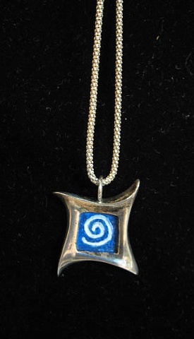 necklace with spiral painting