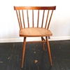 vintage wood straight back chair