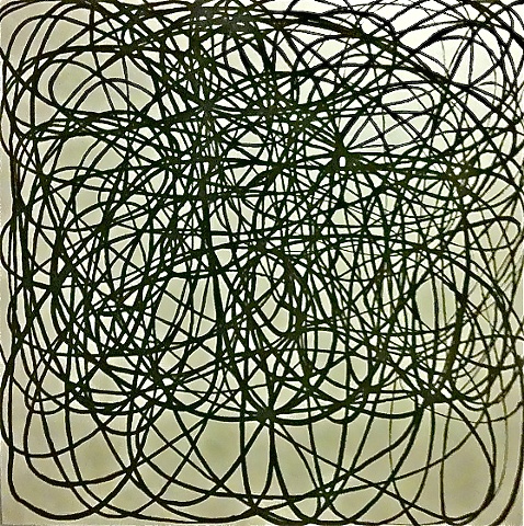 Black Scribble on Pearl White Field
