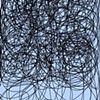 Black Scribble on Light Blue Field