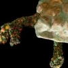 ceramic turtle and crocheted body