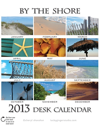 Lucky Ginger Studio: 2013 Desk Calendar "By the Shore"
