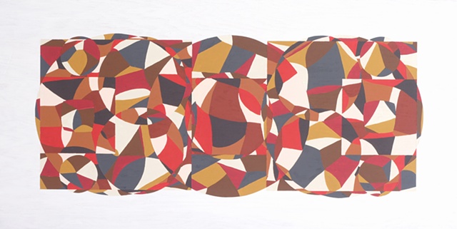 Red Brown Circle Square #3