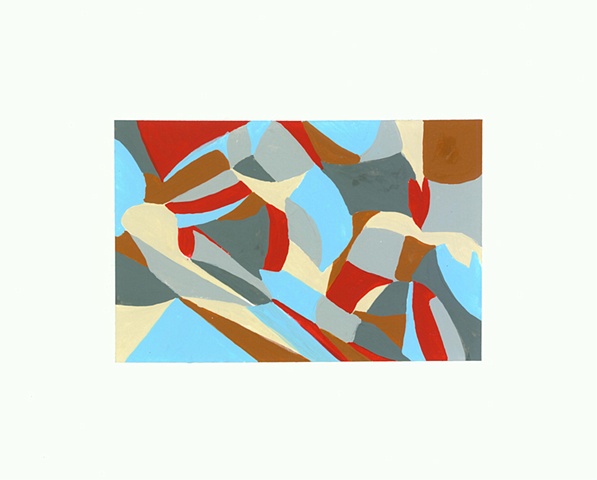 Red, Brown, Light Blue, & Cream