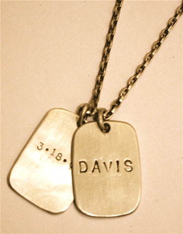 Custom Stamped Silver Dogtag