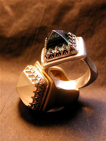 Pyramid Stone Rings