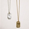 Single Hammered tag pendant on chain