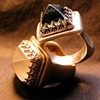 Pyramid Stone Rings