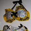 Wearable map bikini with ruffled panites