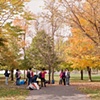 Families in the park posing