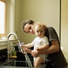 At the sink