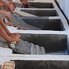 Project Flying Carpet Belalc&aacute;zar, workshop performance at llavaderos (ancient laundry room)
photography: Rosana Cam&aacute;ra