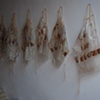 Exhibition Flying Carpet Prayers at El P&oacute;sito, aprons used in the performance workshop
