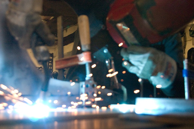 welding the "tail" on a  new bench