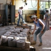 Investment molds ready for pouring.