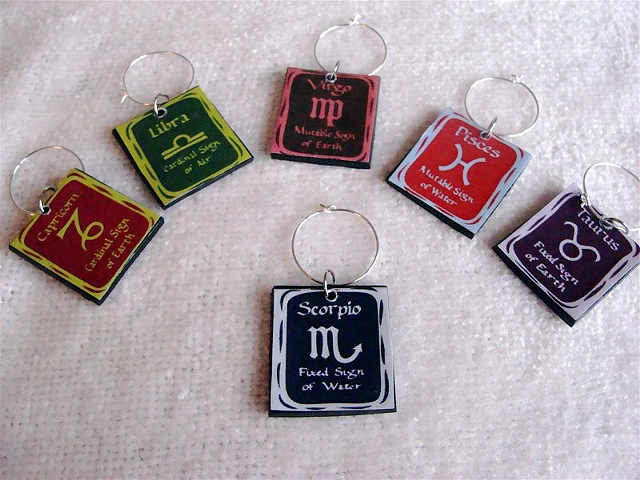 ASTROLOGY Sign Wine Glass Charms