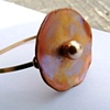 CANYON FLOWER Pearl Brass Bangle Bracelet