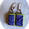ELLA Lime and Purple Damask Dangles