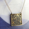 MIDNIGHT Navy and Gold Damask Pendant Necklace