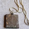 SILVER Damask Rhinestone Pendant Necklace