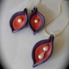 DESERT Sky Pearl Flower Pod Earrings and Pendant Set