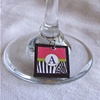 ZEBRA Pink and Black Monogram Wine ID Charms