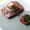 CLANDESTINE Vintage Button and Key Handmade Brooch